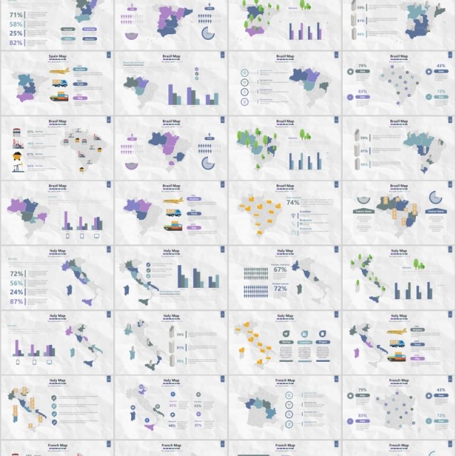 世界地图PPT模板信息可视化素材Map Presentation