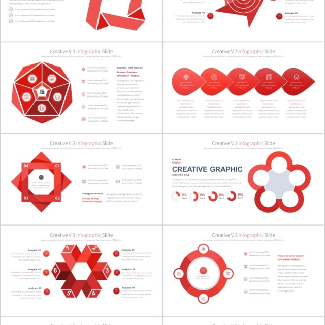 创意PPT信息图表幻灯片元素Creative V.3 PowerPoint Infographics Slides