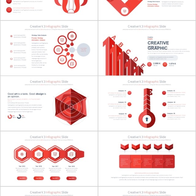 创意PPT信息图表幻灯片元素Creative V.3 PowerPoint Infographics Slides