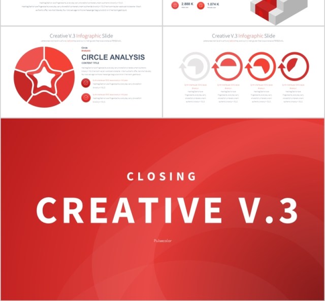 创意PPT信息图表幻灯片元素Creative V.3 PowerPoint Infographics Slides