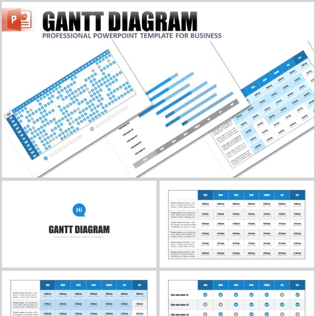 甘特图PPT信息图表模板gantt chart powerpoint template