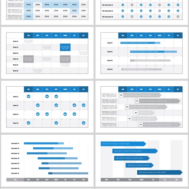 甘特图PPT信息图表模板gantt chart powerpoint template