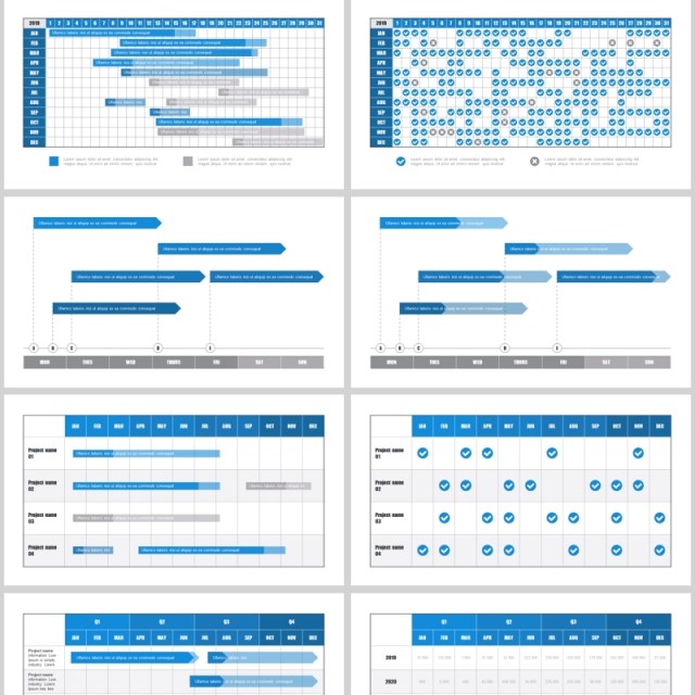 甘特图PPT信息图表模板gantt chart powerpoint template