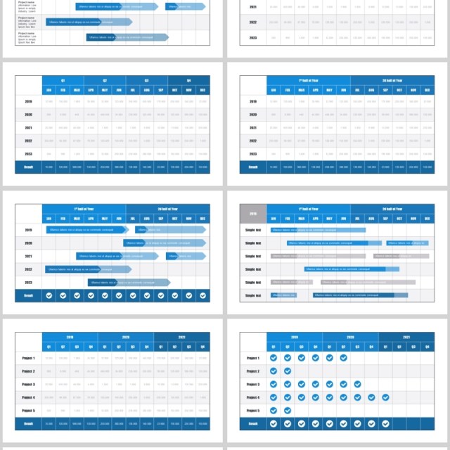 甘特图PPT信息图表模板gantt chart powerpoint template