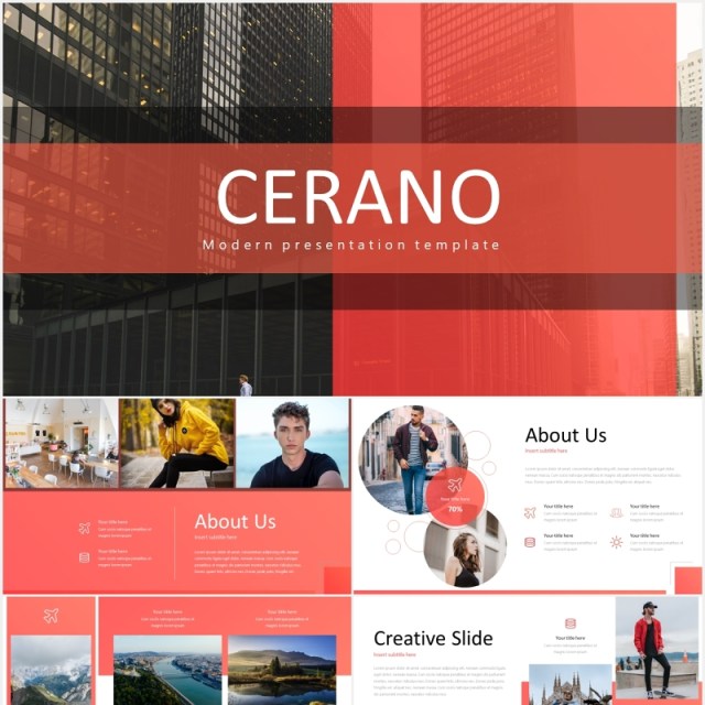 红色个人工作述职报告竞聘简历PPT模板cerano powerpoint template