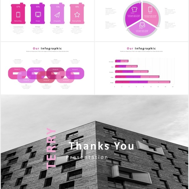粉色渐变国外图片排版PPT信息图表模板powerpoint template 粉色渐变国外图片排版PPT信息图表模板powerpoint template