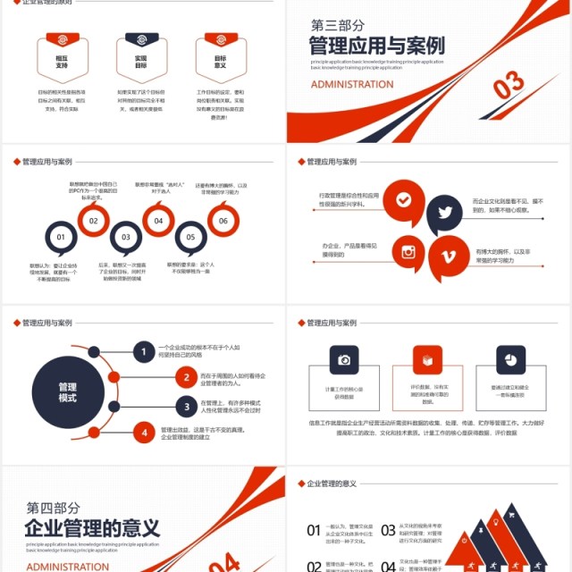 简约红色企业管理原则应用基础知识培训PPT模板 简约红色企业管理原则应用基础知识培训PPT模板