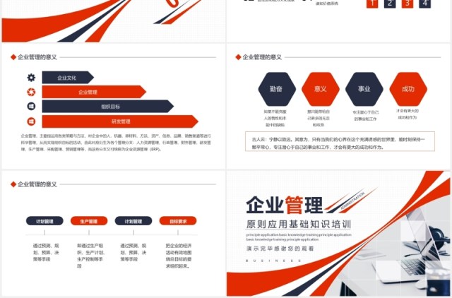 简约红色企业管理原则应用基础知识培训PPT模板 简约红色企业管理原则应用基础知识培训PPT模板