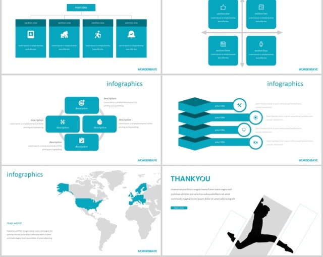 蓝色简约公司个人介绍PPT模板morgenbaye powerpoint template