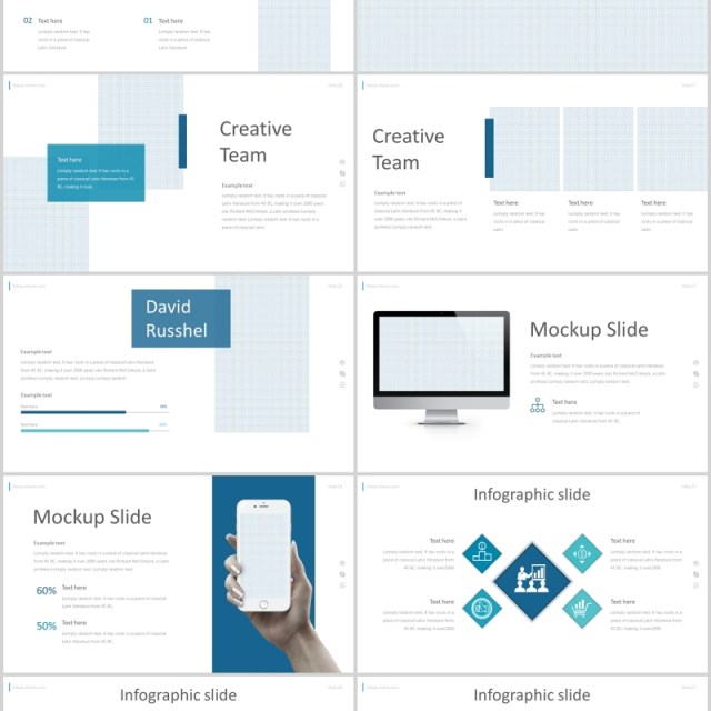 蓝色公司介绍PPT版式设计模板tobias powerpoint template