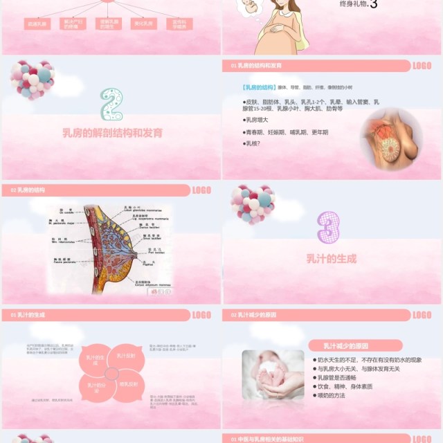 粉色母婴护理高级催乳师培训课程PPT模板 粉色母婴护理高级催乳师培训课程PPT模板