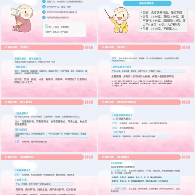 粉色母婴护理高级催乳师培训课程PPT模板 粉色母婴护理高级催乳师培训课程PPT模板