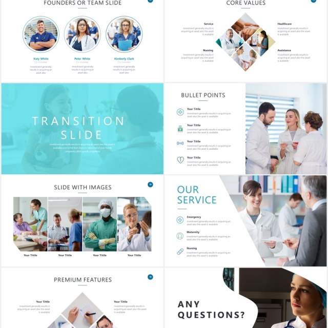 医疗医院信息图表PPT素材Healthcare Slides V4 Powerpoint Template