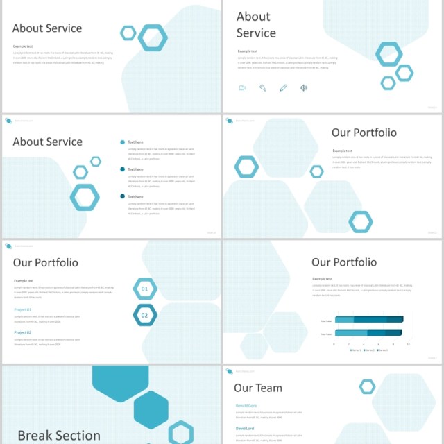 蓝色公司产品介绍PPT模板rein powerpoint template