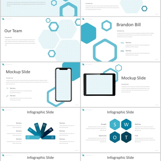 蓝色公司产品介绍PPT模板rein powerpoint template