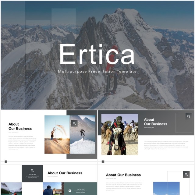 户外旅游摄影宣传展示PPT模板ertica powerpoint template