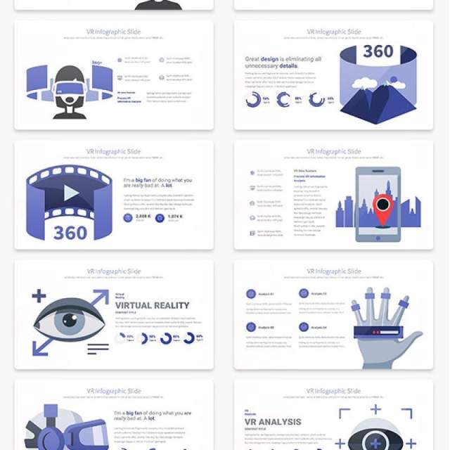 11套色系VR虚拟现实PPT信息图表幻灯片VR - PowerPoint Infographics Slides 11套色系VR虚拟现实PPT信息图表幻灯片VR - PowerPoint Infographics Slides