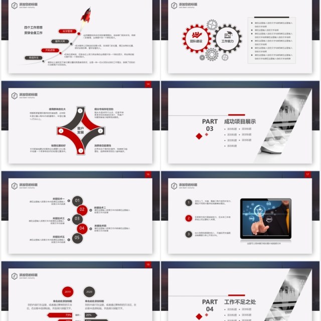 简洁公司年终总结工作报告PPT模板