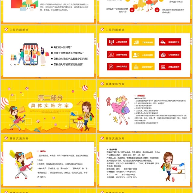 黄色入驻天猫商城电商运营策划PPT模板 黄色入驻天猫商城电商运营策划PPT模板