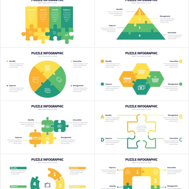 创意拼图信息图表PPT素材Puzzle Slides Powerpoint Template