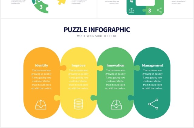 创意拼图信息图表PPT素材Puzzle Slides Powerpoint Template