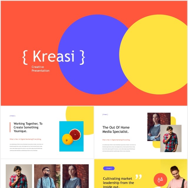 创意数字营销报告宣传介绍PPT模板kreasi digital marketing powerpoint template