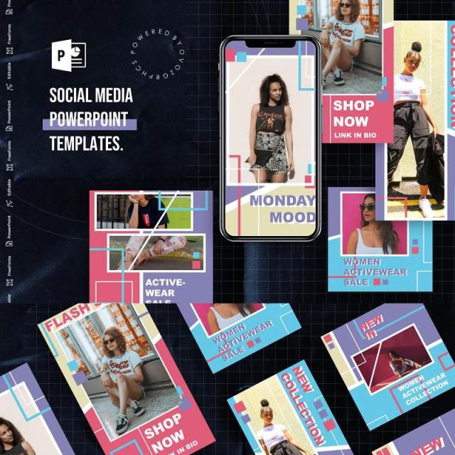 彩色亮丽手机竖版社交媒体杂志PPT版式模板不含照片Social Media PowerPoint Template 彩色亮丽手机竖版社交媒体杂志PPT版式模板不含照片Social Media PowerPoint Template