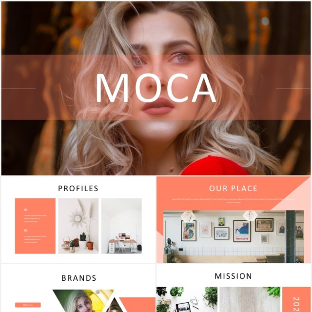 简约国外图片排版PPT图表模板Moca - Powerpoint Template