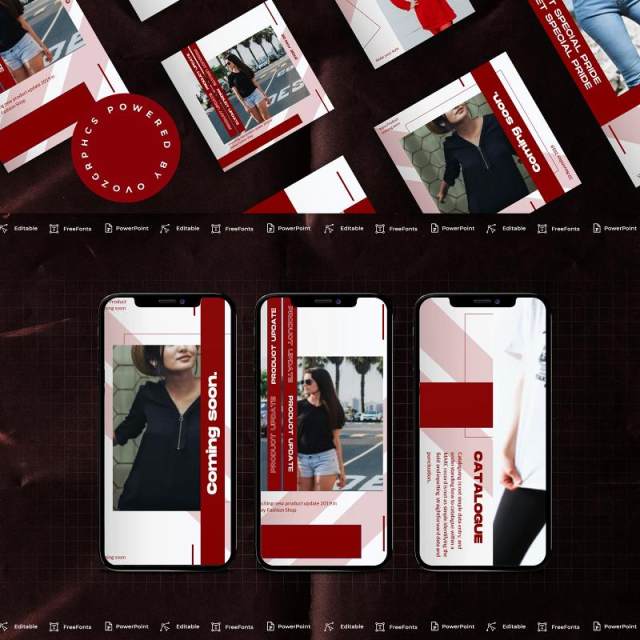 手机移动端竖版不含照片社交媒体杂志PPT版式模板Social Media PowerPoint Template 手机移动端竖版不含照片社交媒体杂志PPT版式模板Social Media PowerPoint Template