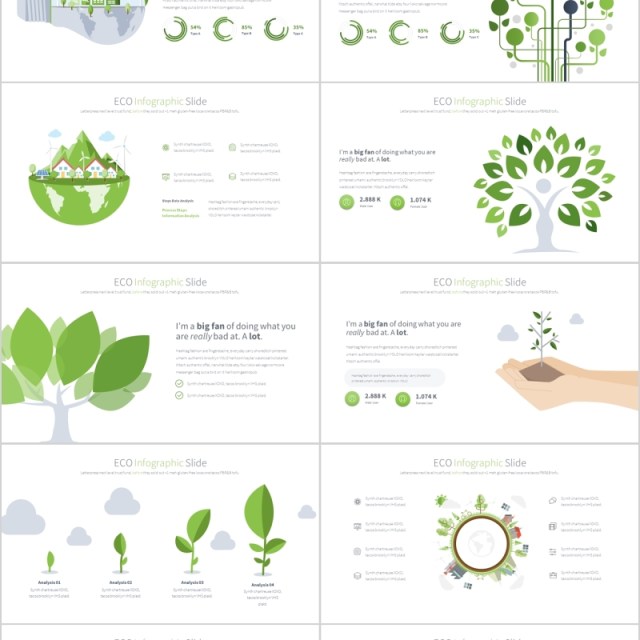 生态环保PPT信息图表幻灯片 ECO PowerPoint Infographics Slides