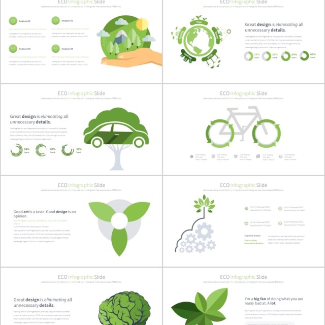 生态环保PPT信息图表幻灯片 ECO PowerPoint Infographics Slides