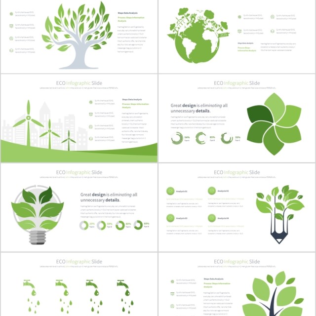 生态环保PPT信息图表幻灯片 ECO PowerPoint Infographics Slides