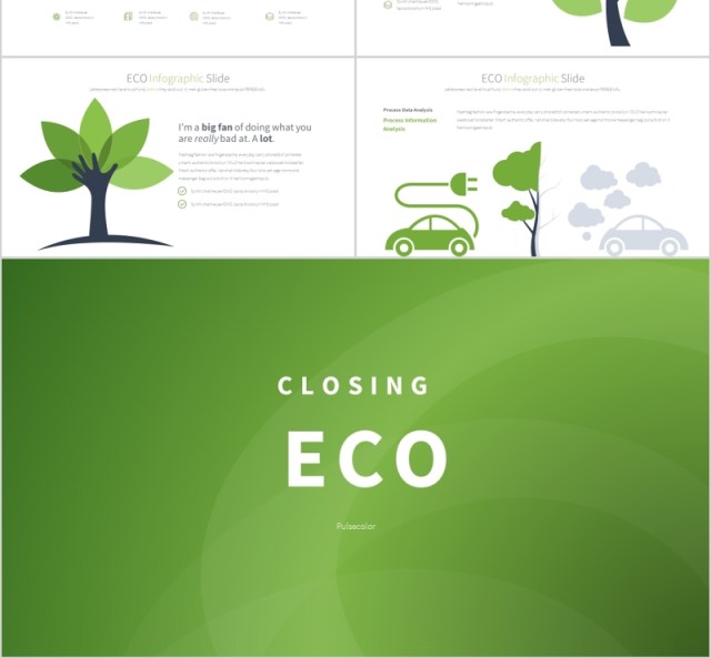 生态环保PPT信息图表幻灯片 ECO PowerPoint Infographics Slides