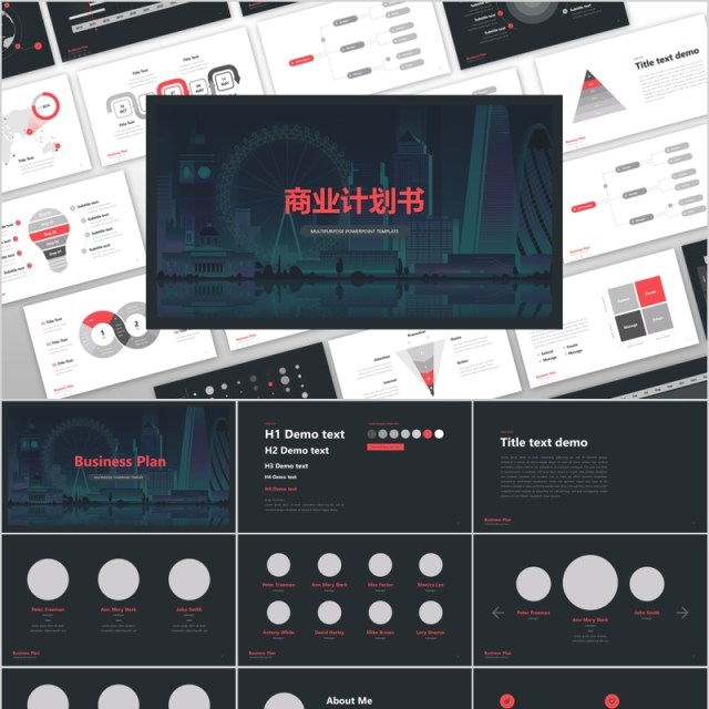 多用途商业计划PPT模板信息图表可视化素材business plan multipurpose powerpoint template