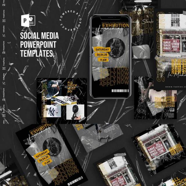 黑色竖版手机社交媒体PPT模板Social Media PowerPoint Template 黑色竖版手机社交媒体PPT模板Social Media PowerPoint Template