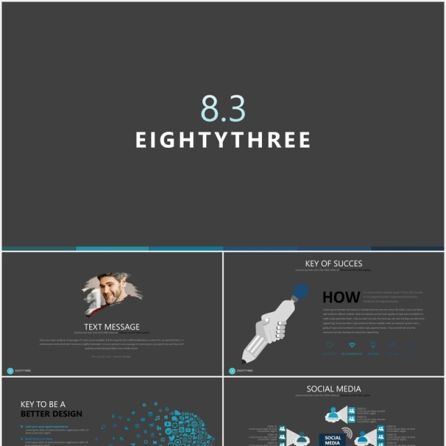 阶梯头脑风暴商务图表PPT模板EIGHTYTHREE