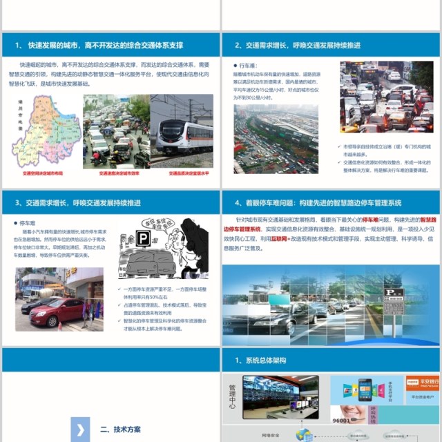 城市智慧路边停车项目整体解决方案PPT模板 城市智慧路边停车项目整体解决方案PPT模板