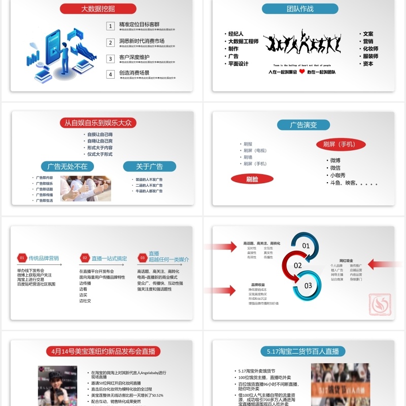简约电子商务网红经济PPT模板