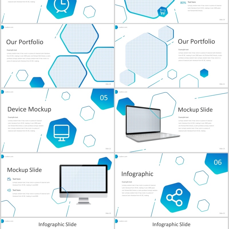 蓝色产品介绍展示PPT模板ludom powerpoint template