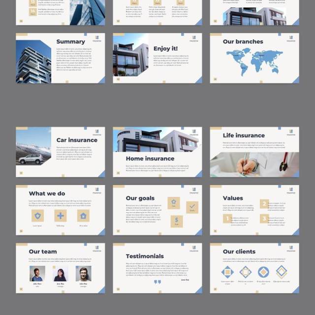 保险代理公司PPT版式模板Insurance Agency PowerPoint Presentation Template