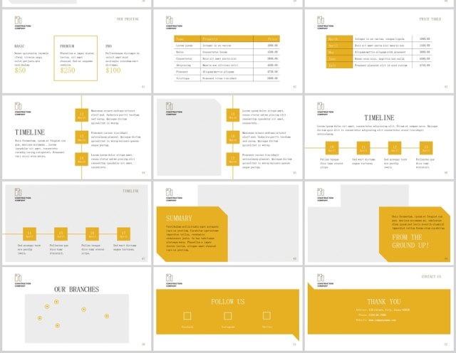 建筑施工装修公司宣传简介PPT版式模板Construction Company PowerPoint Presentation