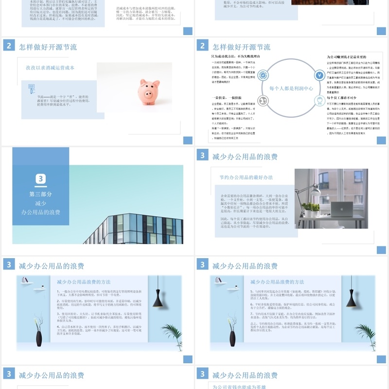 公司开源节流降本增效成本动态PPT模板