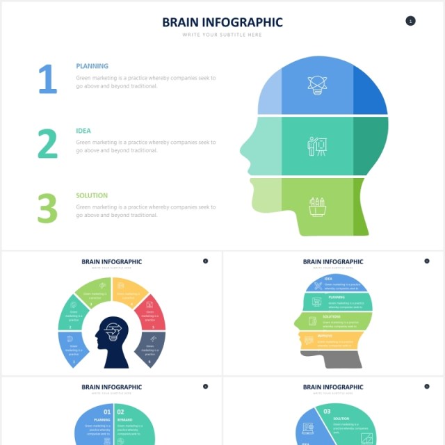 头脑大脑拼图PPT信息图表素材Brain Powerpoint Slides