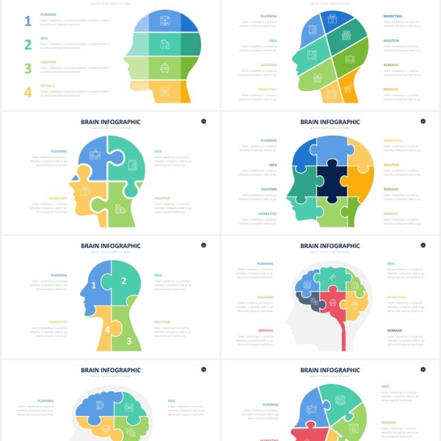 头脑大脑拼图PPT信息图表素材Brain Powerpoint Slides