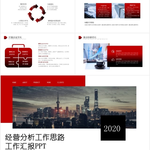 黑红大气商务企业经营分析思路工作总结汇报PPT模板 黑红大气商务企业经营分析思路工作总结汇报PPT模板