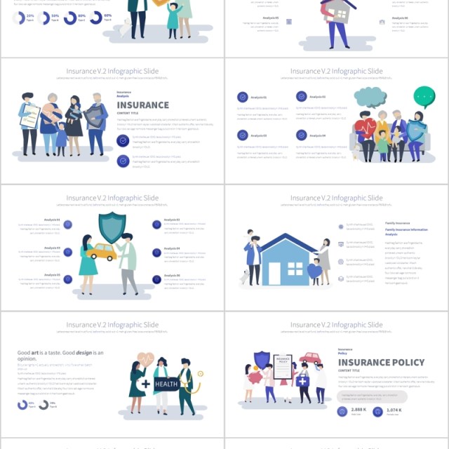 保险PPT信息图表幻灯片演示Insurance V.2 PowerPoint Infographics Slides