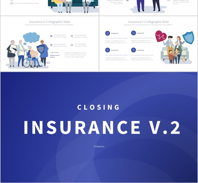 保险PPT信息图表幻灯片演示Insurance V.2 PowerPoint Infographics Slides