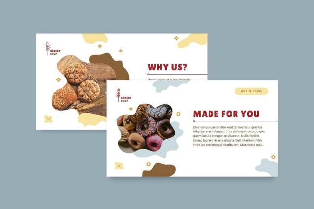 烘焙面包店甜品PPT版式模板Bakery PowerPoint Presentation Template