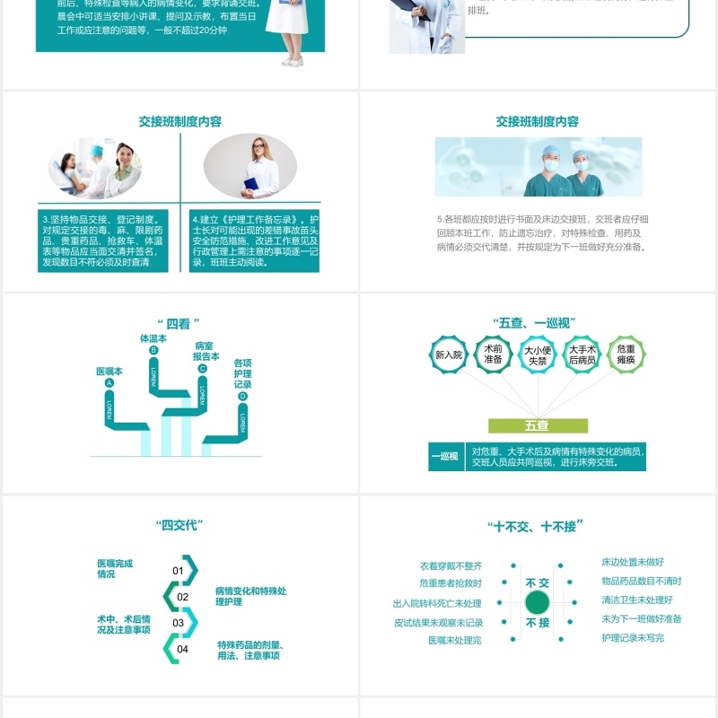 护理交接班制度培训医院护士PPT模板