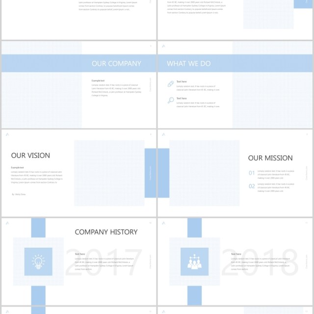 简洁蓝色公司简介企业介绍PPT模板clear powerpoint template